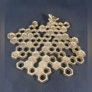 Honeycomb Trivet With Bee